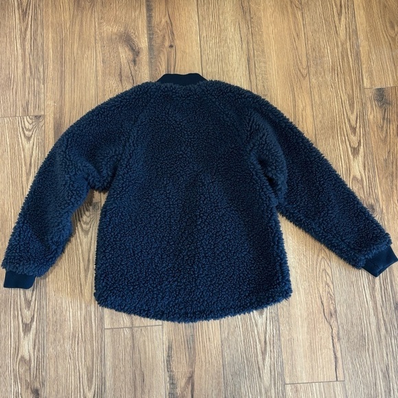 Kids Patagonia Retro X Fleece Bomber Jacket Size Medium 10 Navy Blue - Picture 4 of 6
